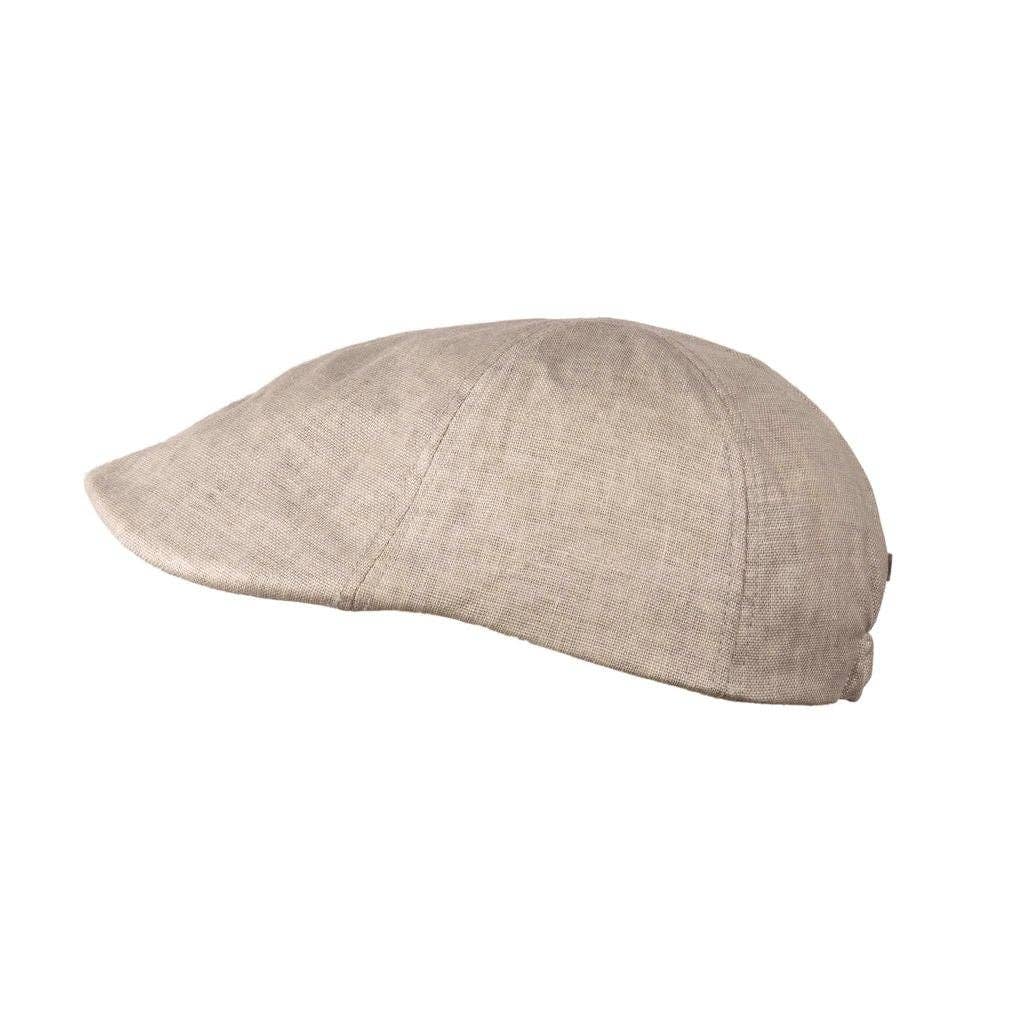 Coppola in lino a becco d'anatra in lino beige taglia unica - Six Panel duck bill cap beige one size