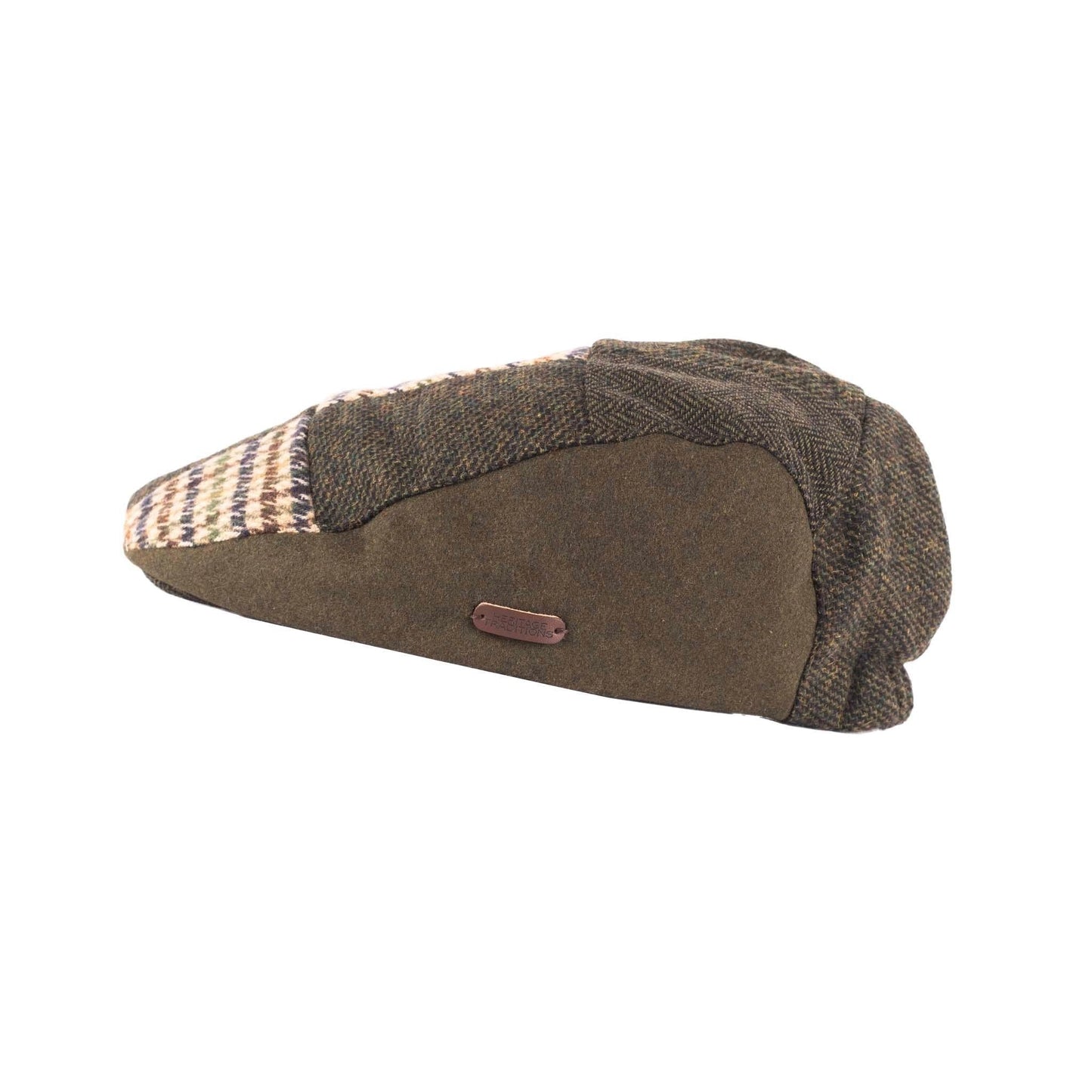 Coppola nuova inglese in lana verde patch  - New English Green Patch Wool Flat cap One size