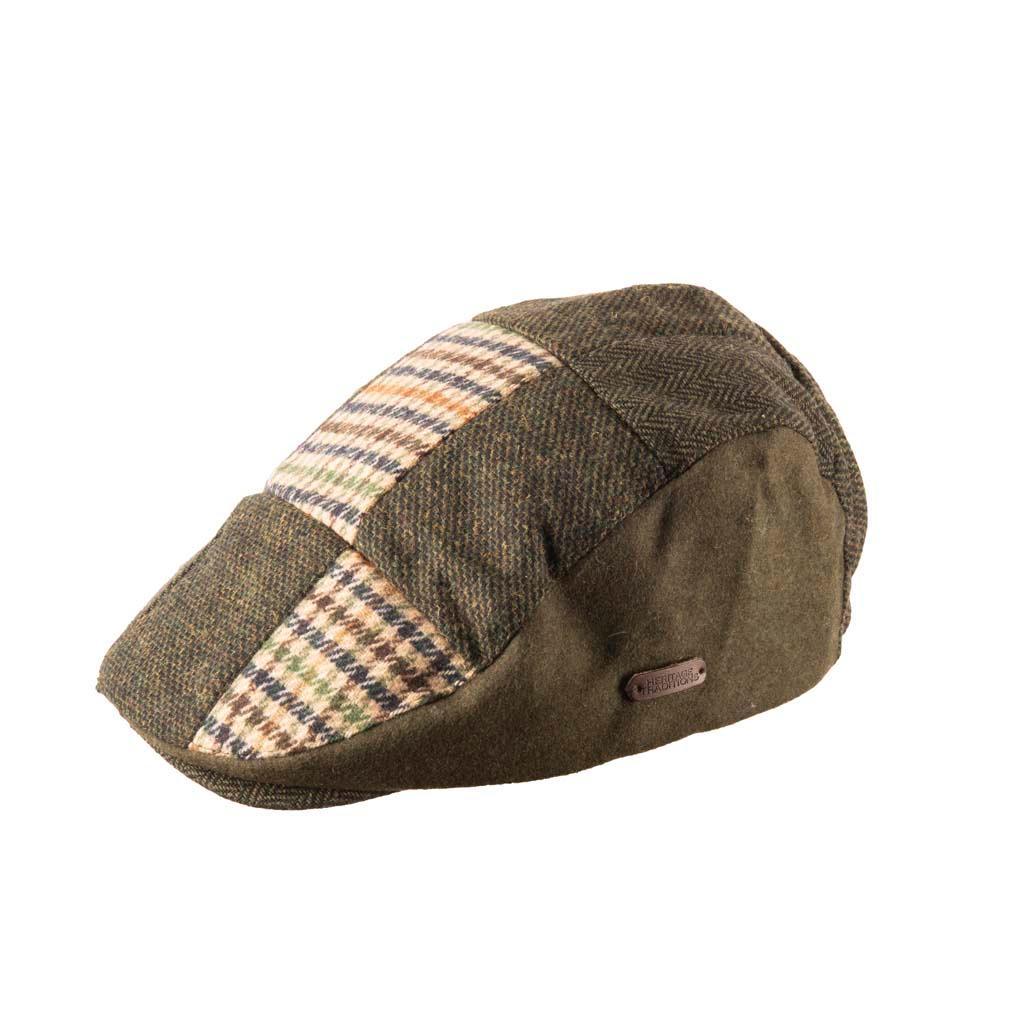 Coppola nuova inglese in lana verde patch  - New English Green Patch Wool Flat cap One size