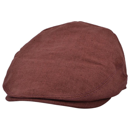 Coppola nuova inglese in Lino Marrone - New Brown Linen English Flat Cap