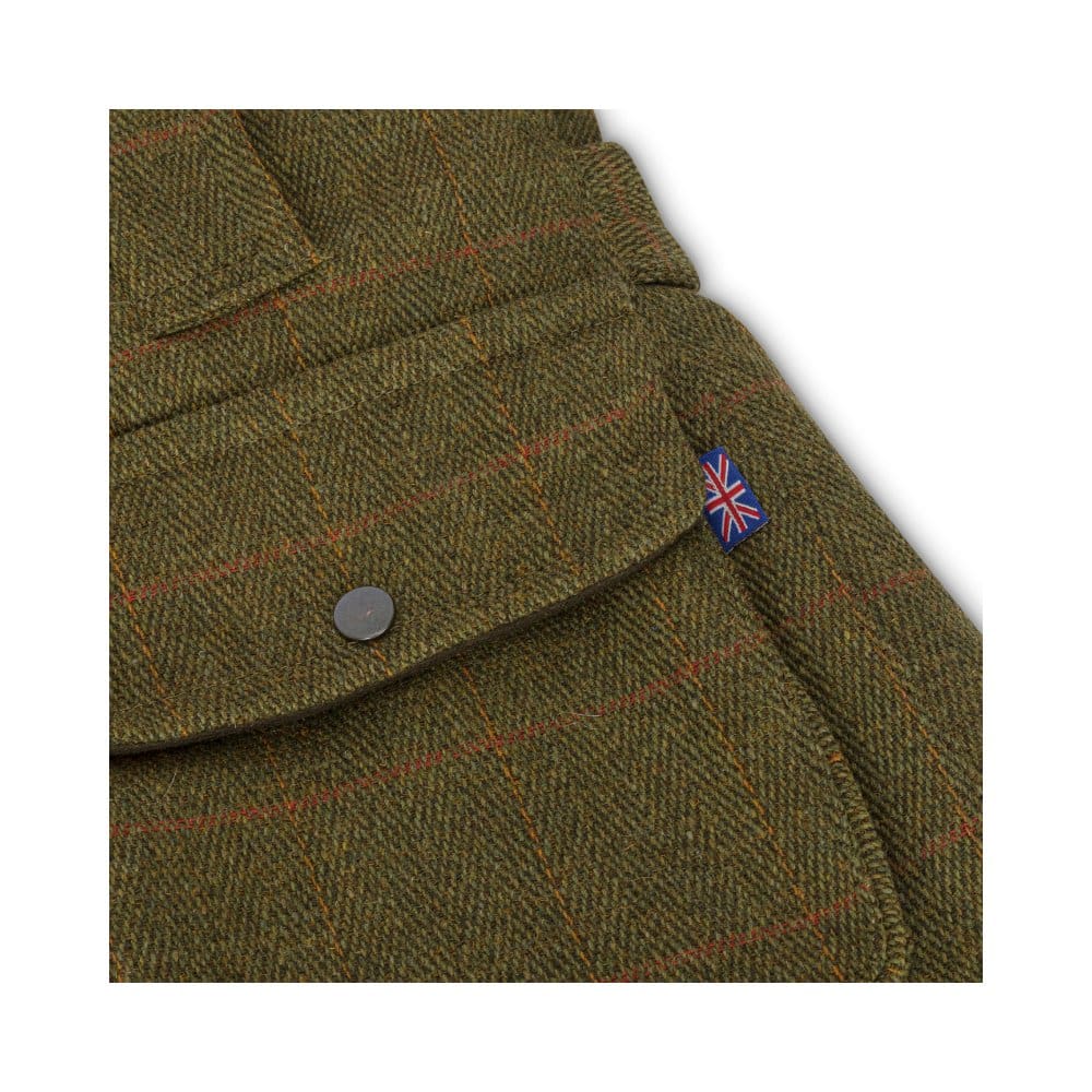 Giaccone nuovo da donna imbottito e impermeabile in tweed verde curo in lana Lady Derby Tweed Shooting Jacket - Shop In London