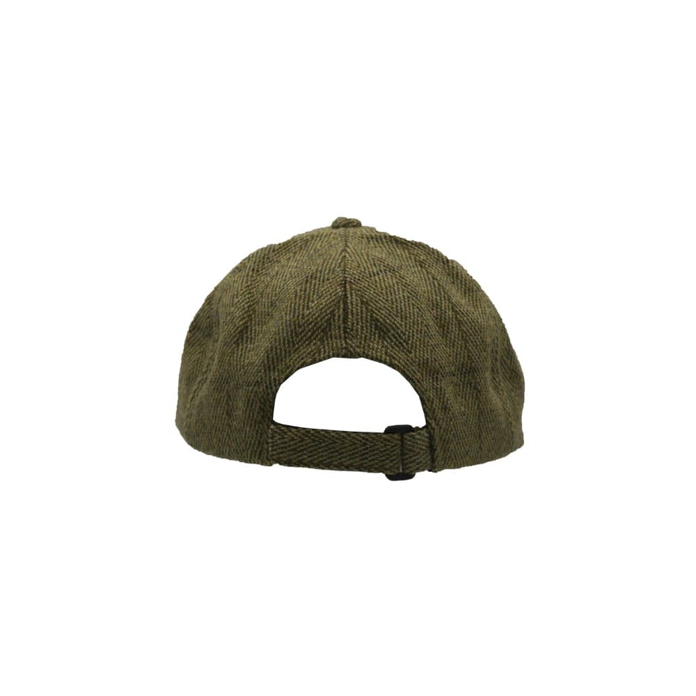 Cappellino da Baseball verde chiaro in tweed con visiera in pelle taglia unica - Tweed Light Sage Baseball Cap with leather peak