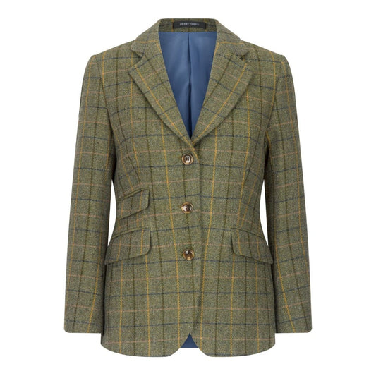 Giacca Blazer inglese da donna in tweed verde - Lady Derby Tweed Green Blazer - Shop In London