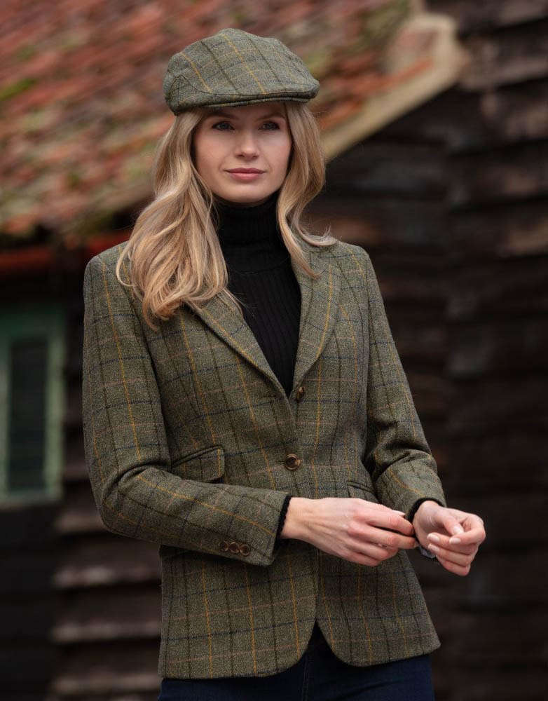 Giacca Blazer inglese da donna in tweed verde - Lady Derby Tweed Green Blazer