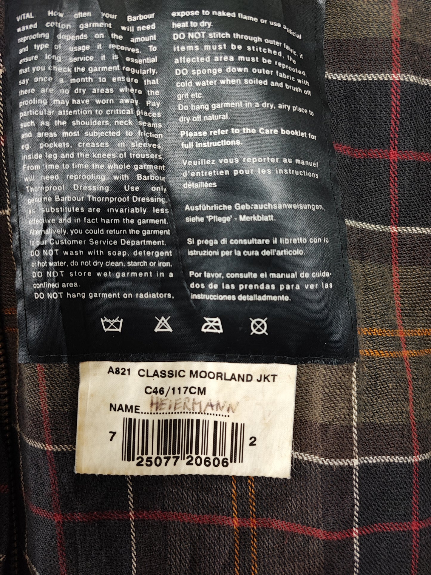 Barbour Giacca Moorland Beige C46/117 cm Xlarge - Sandstone Classic Moorland Waxed jacket Size C46