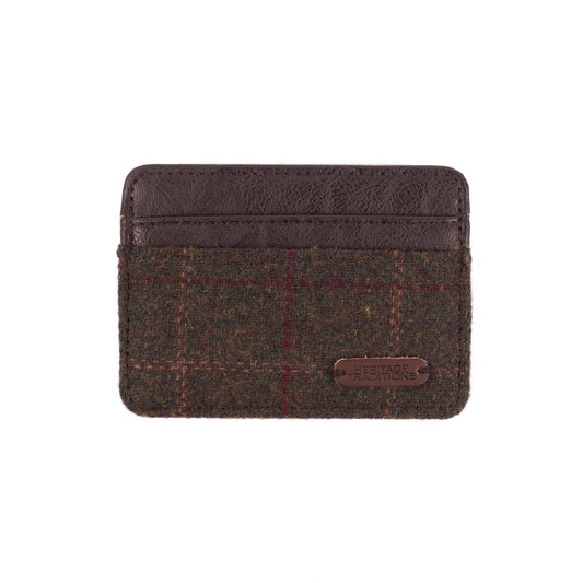 Portacarte inglese in tweed verde scuro