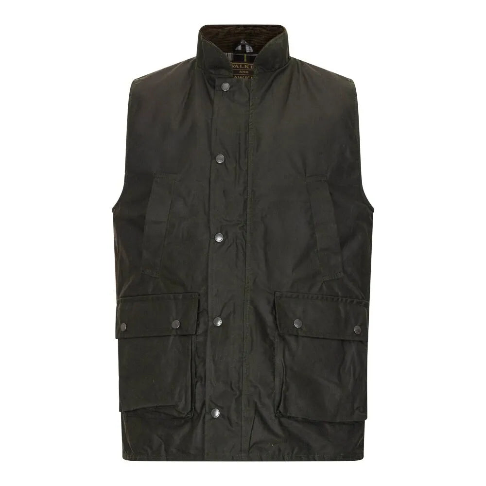 Gilet nuovo da uomo cerato inglese colore verde - Man Wax Olive Gilet