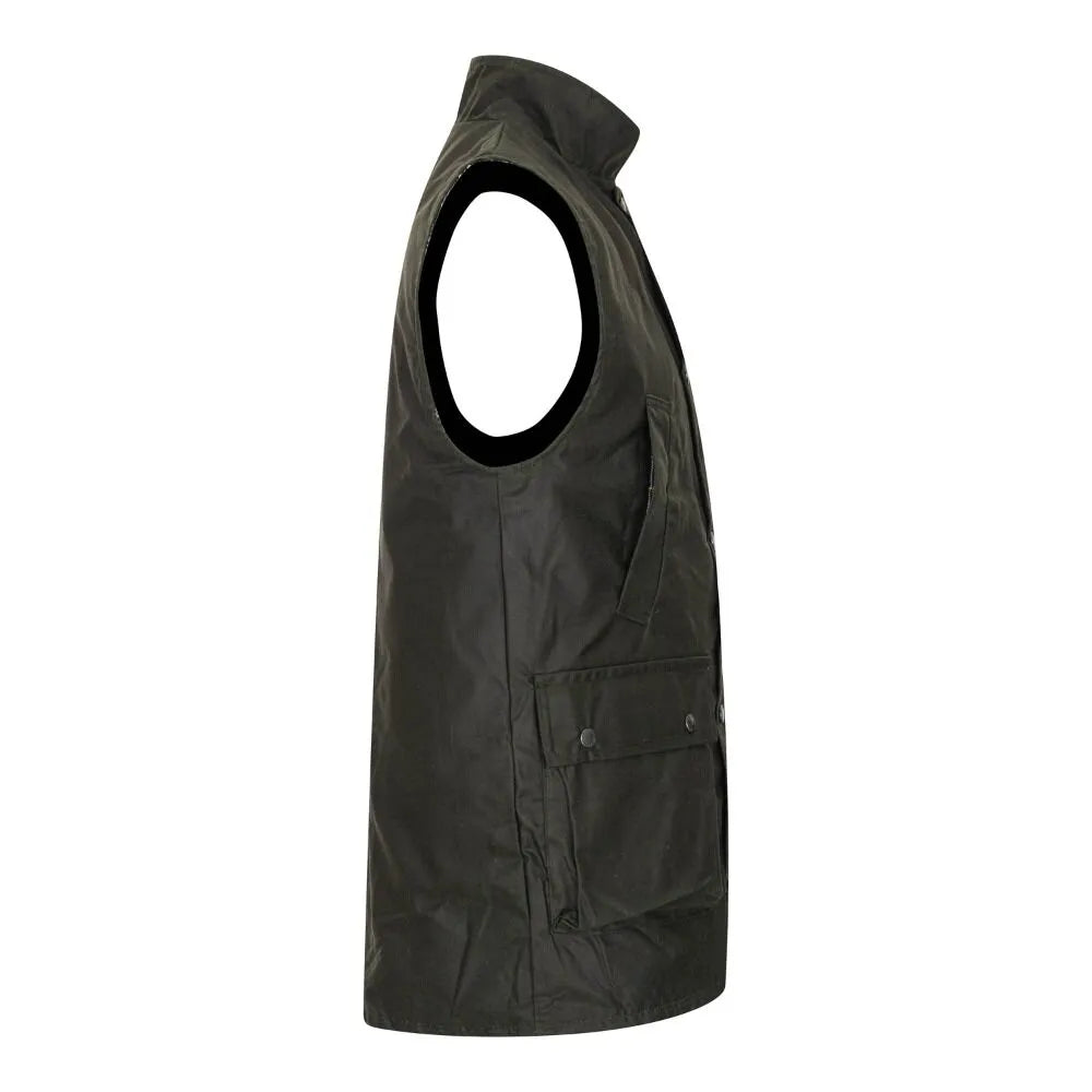 Gilet nuovo da uomo cerato inglese colore verde - Man Wax Olive Gilet