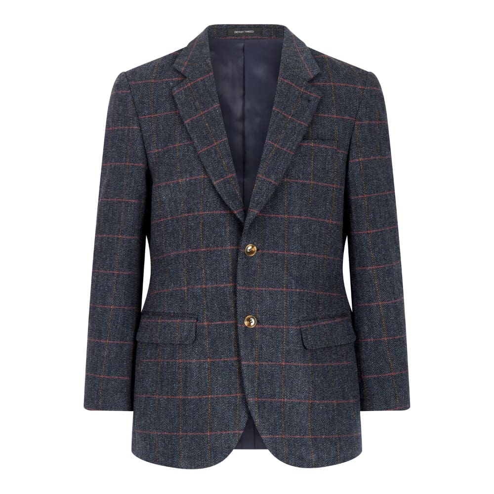 Giacca Blazer inglese in tweed blu notte - Man Windsor Navy Blazer Jacket