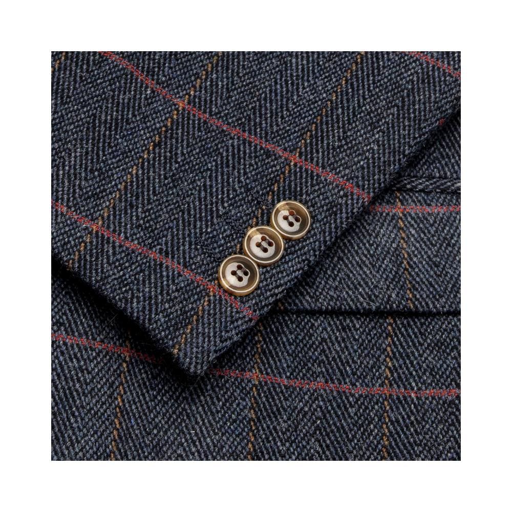 Giacca Blazer inglese in tweed blu notte - Man Windsor Navy Blazer Jacket