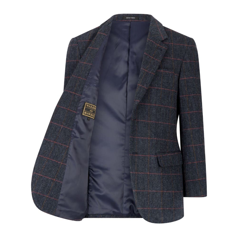 Giacca Blazer inglese in tweed blu notte - Man Windsor Navy Blazer Jacket