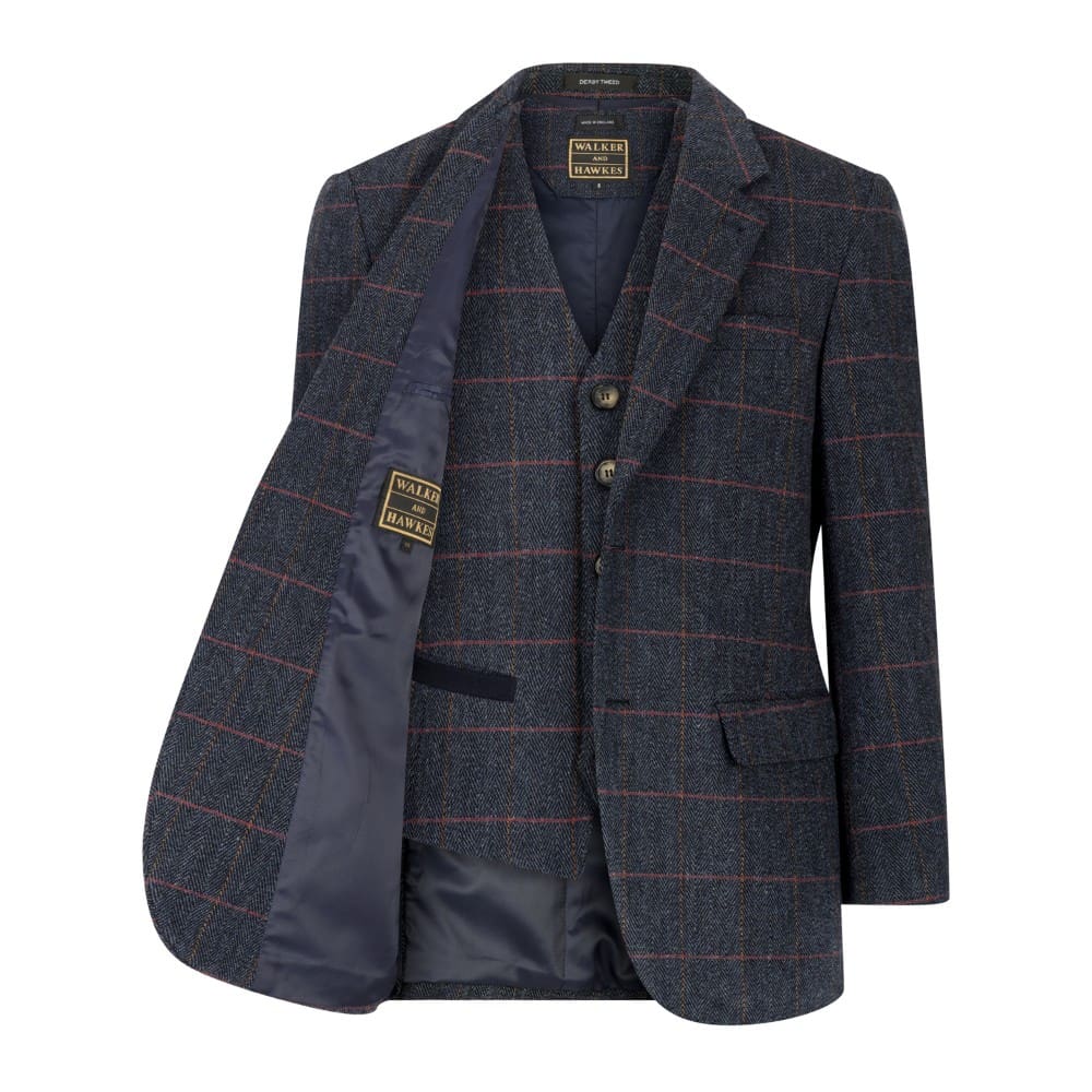 Giacca Blazer inglese in tweed blu notte - Man Windsor Navy Blazer Jacket