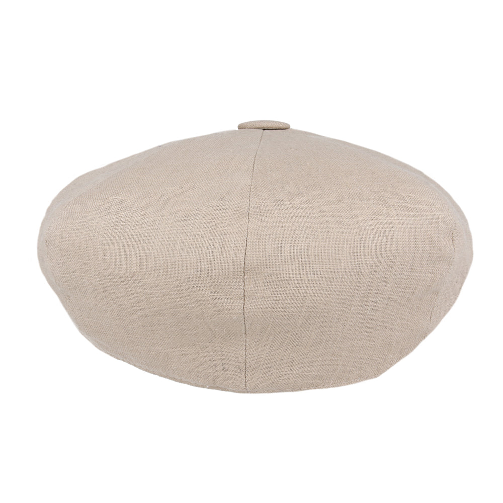 Coppola nuova inglese in lino beige Newsboy Cap - Peaky Blinders Beige Linen Newsboy Cap - Shop In London