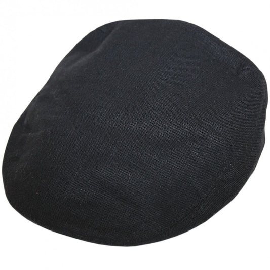 Coppola nuova inglese colore nero in lino Varie Misure Linen Black Flat Cap - Shop In London