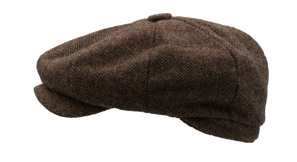Coppola nuova inglese Marrone Baker Boy in lana  - New Marrone Wool Baker Boy Cap