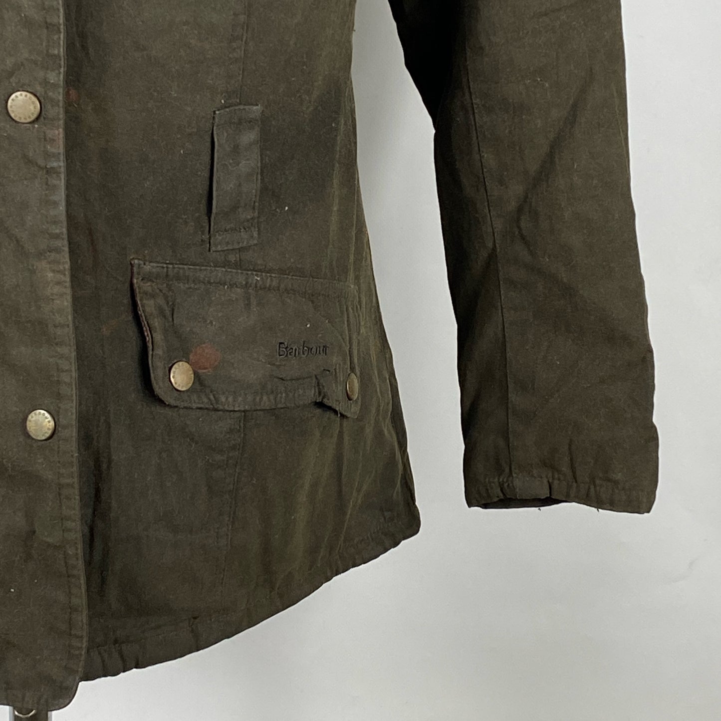 Barbour Giacca da donna oliva Medium Tg.44 Equine Lady Olive cotton jacket size uk14