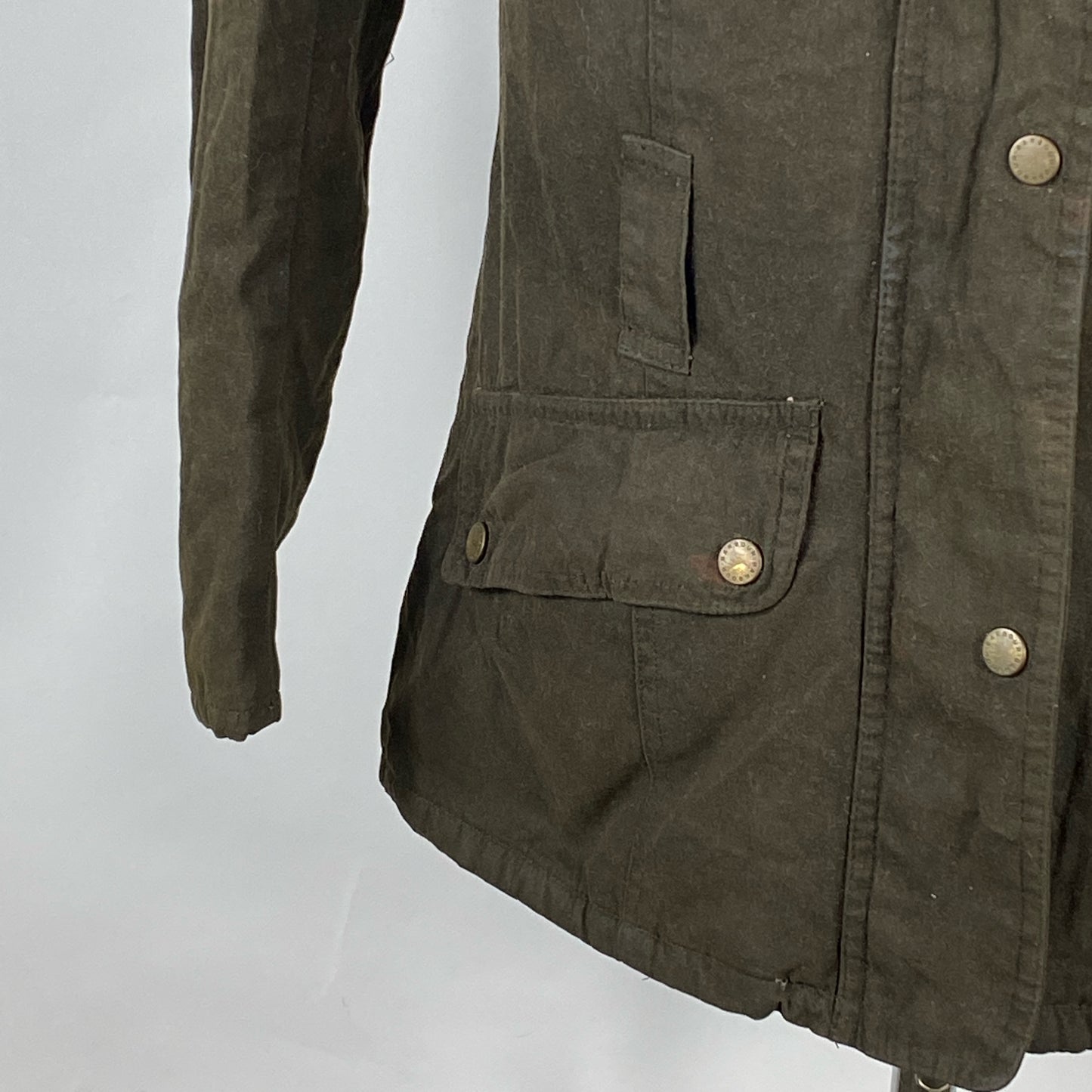 Barbour Giacca da donna oliva Medium Tg.44 Equine Lady Olive cotton jacket size uk14