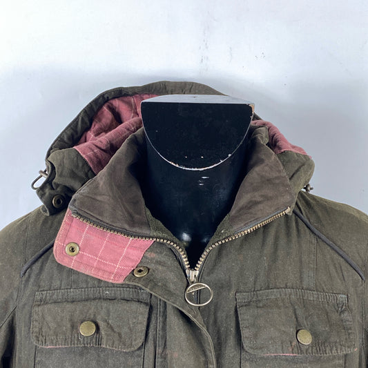 Barbour Giacca da donna oliva Medium Tg.44 Equine Lady Olive cotton jacket size uk14