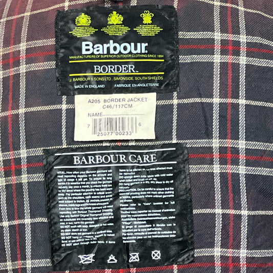 Barbour Border Blu cotone Cerato C46/117 cm Navy Border Coat Size XLarge