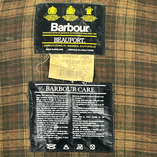 Barbour Giacca Beaufort vintage marrone C46/117cm - Brown Beaufort Waxed jacket XL