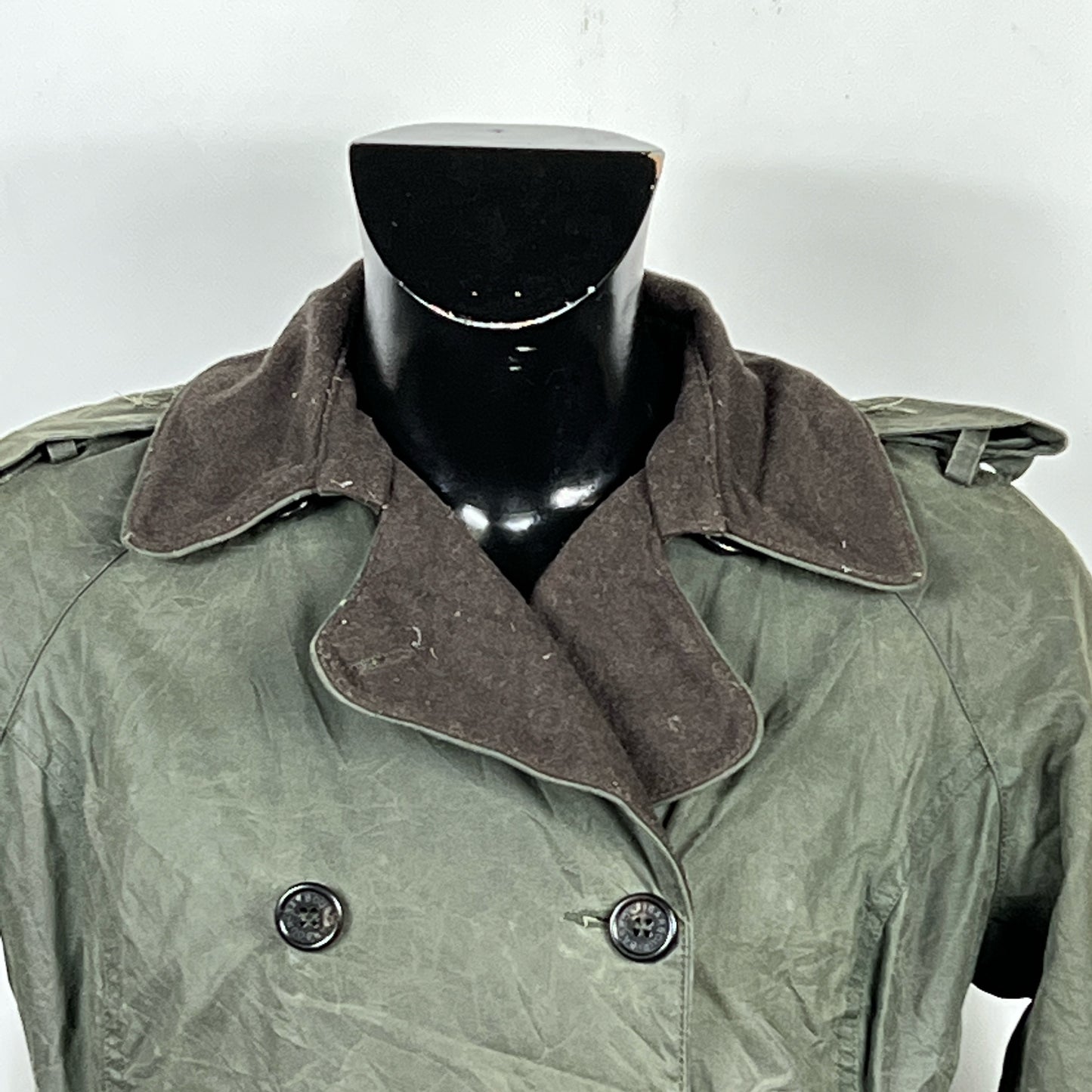 Cappotto Barbour verde modello Valerie Trench tg. 44 UK14- Lady Green wax coat