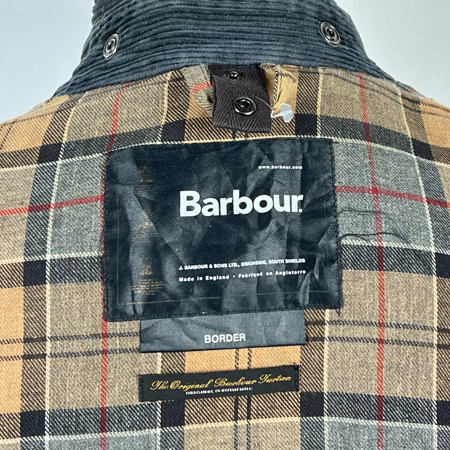 Barbour Uomo Border Blu cotone Cerato C44/112cm Navy Border Coat Large/XL