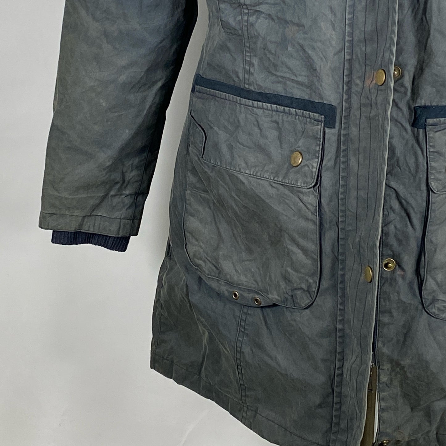 Giacca Barbour donna blu impermeabile Tg. 42 Navy Waterproof Lady Jacket Size Uk12