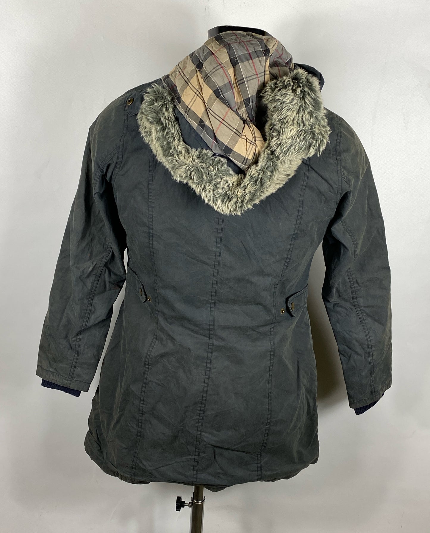 Giacca Barbour donna blu impermeabile Tg. 42 Navy Waterproof Lady Jacket Size Uk12