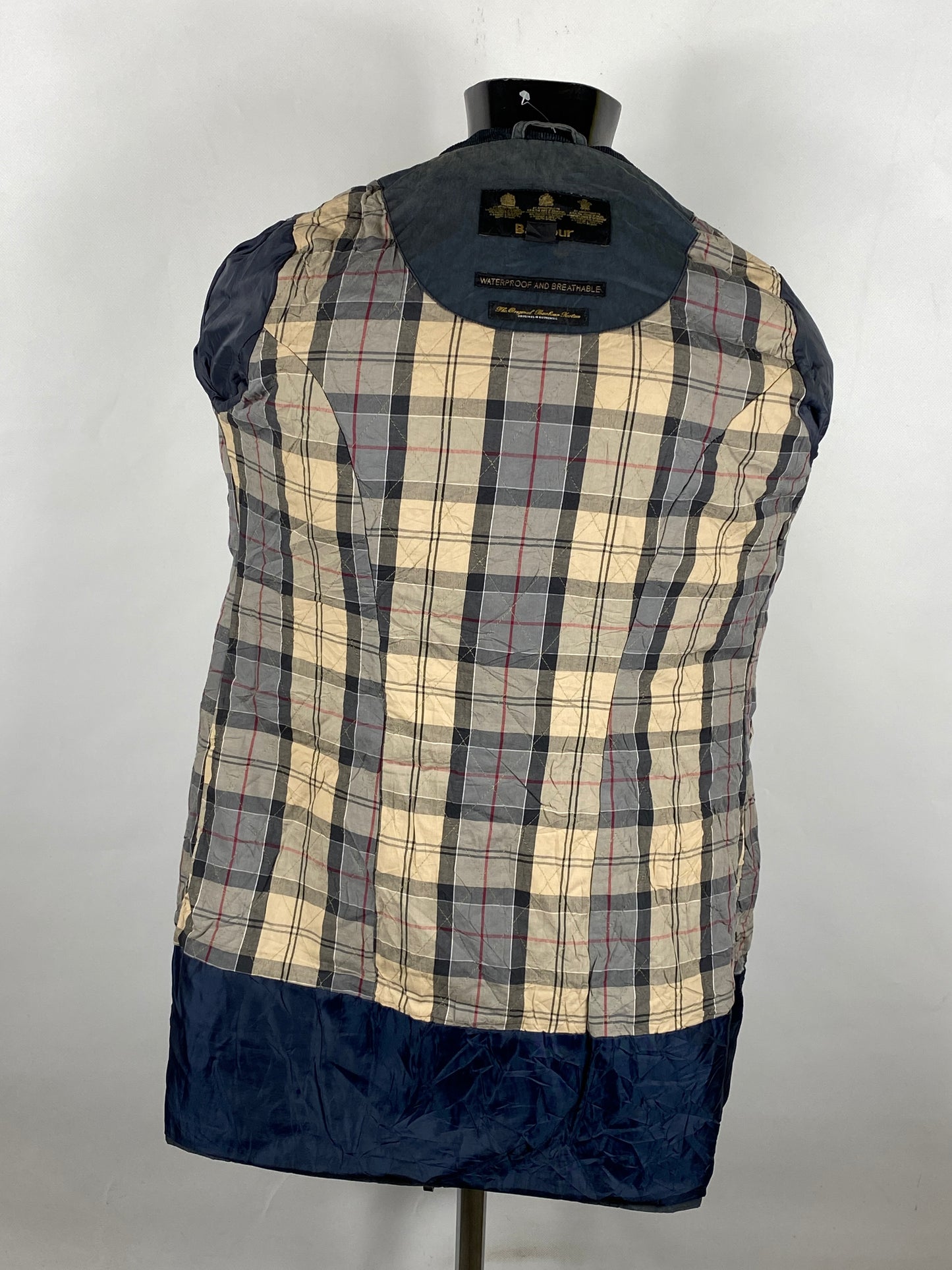 Giacca Barbour donna blu impermeabile Tg. 42 Navy Waterproof Lady Jacket Size Uk12