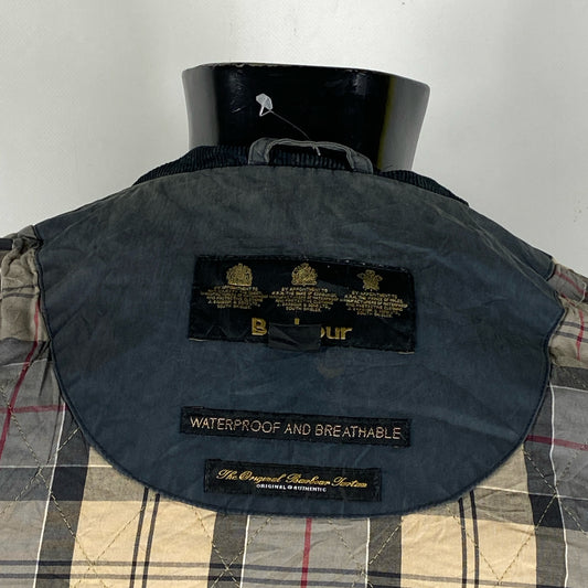 Giacca Barbour donna blu impermeabile Tg. 42 Navy Waterproof Lady Jacket Size Uk12