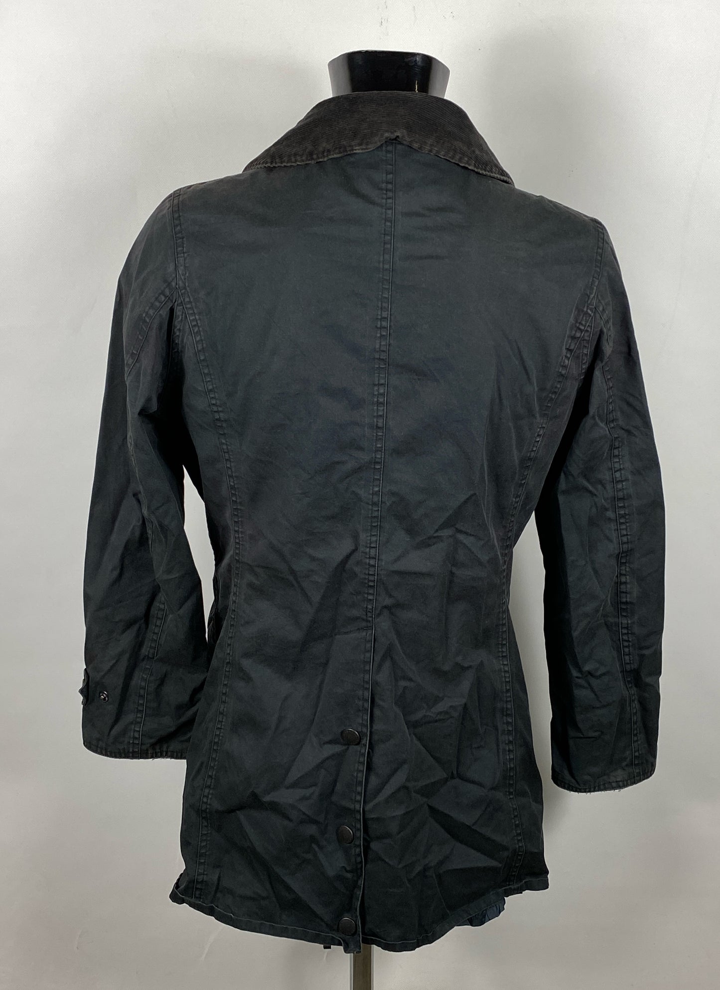 Barbour Trench nero da donna Newmarket UK14 Tg.44 Black Lady Cotton Jacket