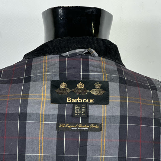 Giacca Barbour corta nera donna UK14 Tg. 44 Short Lady Calgary Black Jacket UK14