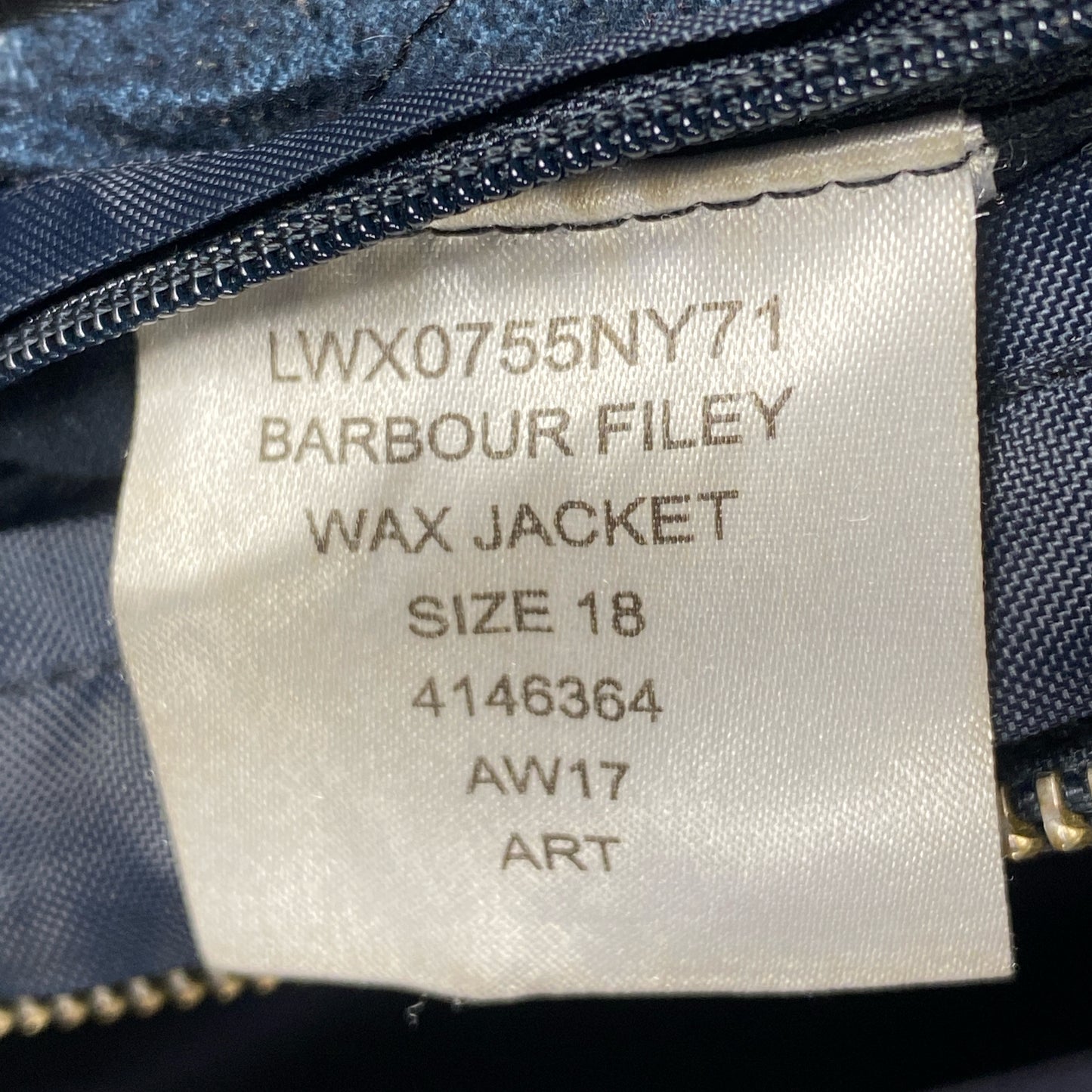 Giacca Barbour blu corta cerata unisex tg.48  -Navy Wax Filey Jacket size Uk 18