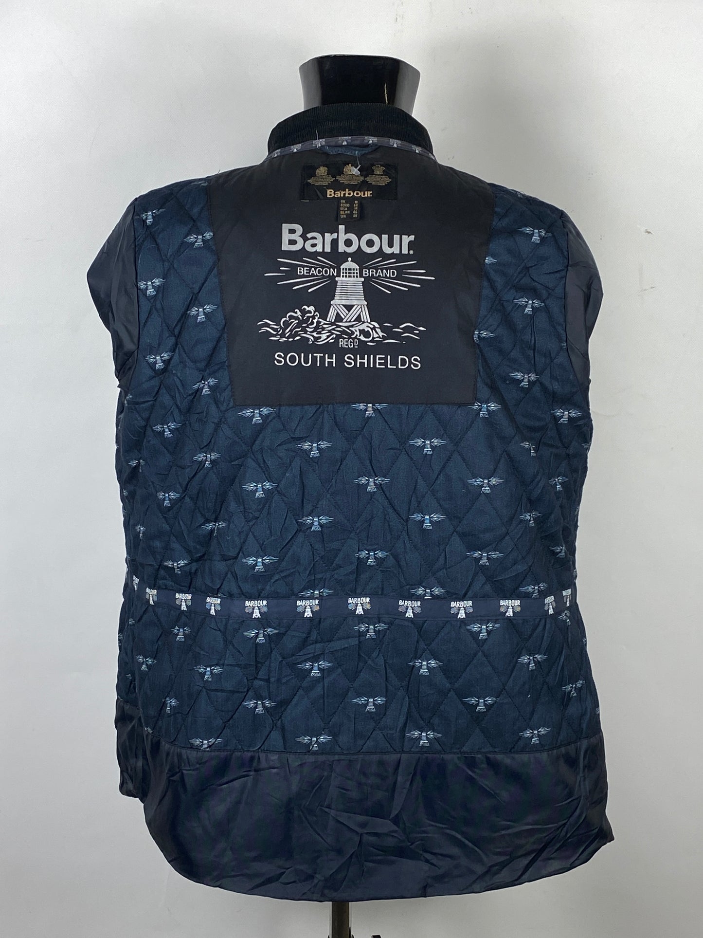 Giacca Barbour blu corta cerata unisex tg.48  -Navy Wax Filey Jacket size Uk 18