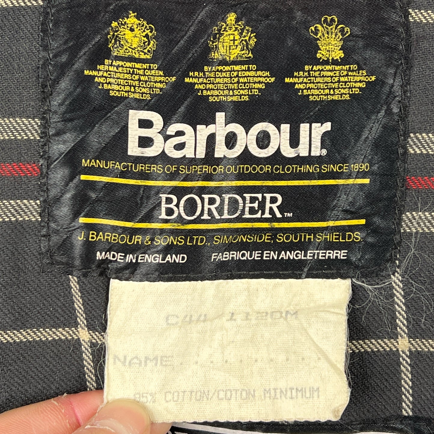 Barbour Uomo Border Blu cotone Cerato C44/112cm Navy Border Coat Large/XL