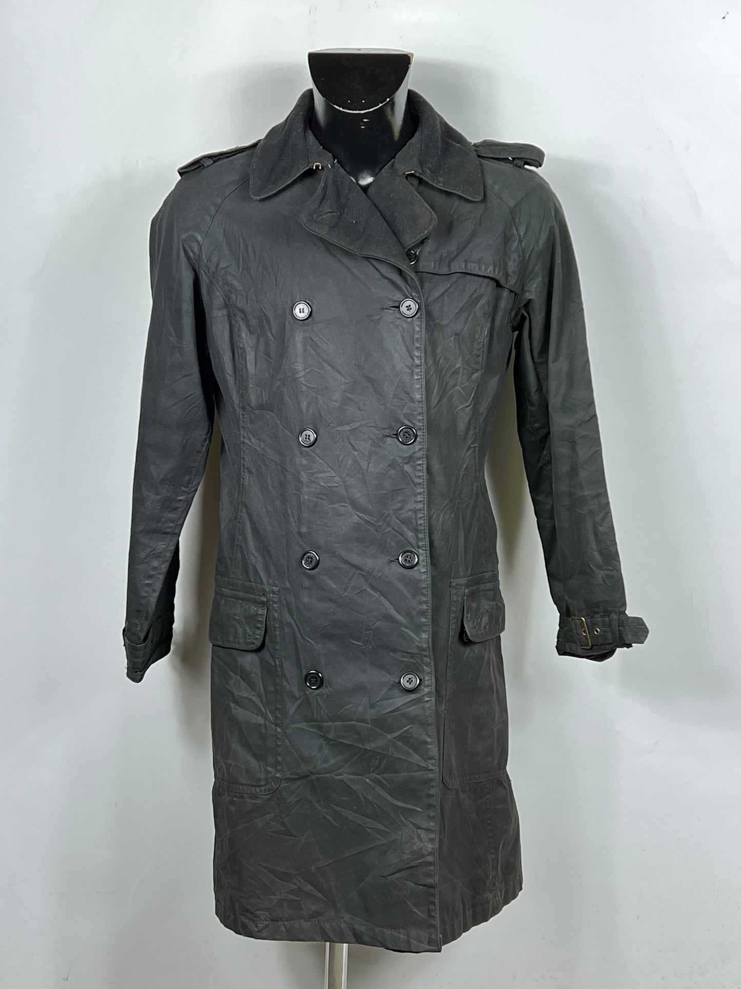 Giacca Barbour nero donna modello Valerie Trench Medium Black wax lady trench uk14