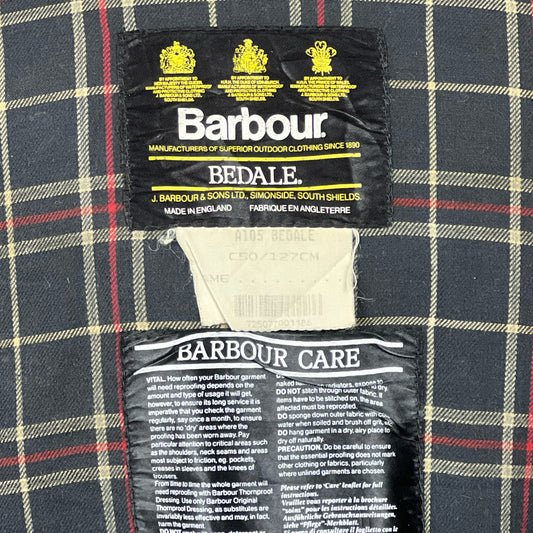 Barbour Giacca Bedale blu Vintage C50/127 CM XXL Navy Waxed Bedale Jacket