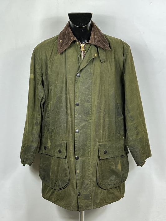 Barbour Border verde cotone Cerato C42/107 cm Green Border Coat Size Large
