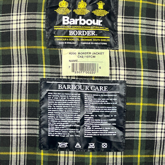 Barbour Border verde cotone Cerato C42/107 cm Green Border Coat Size Large