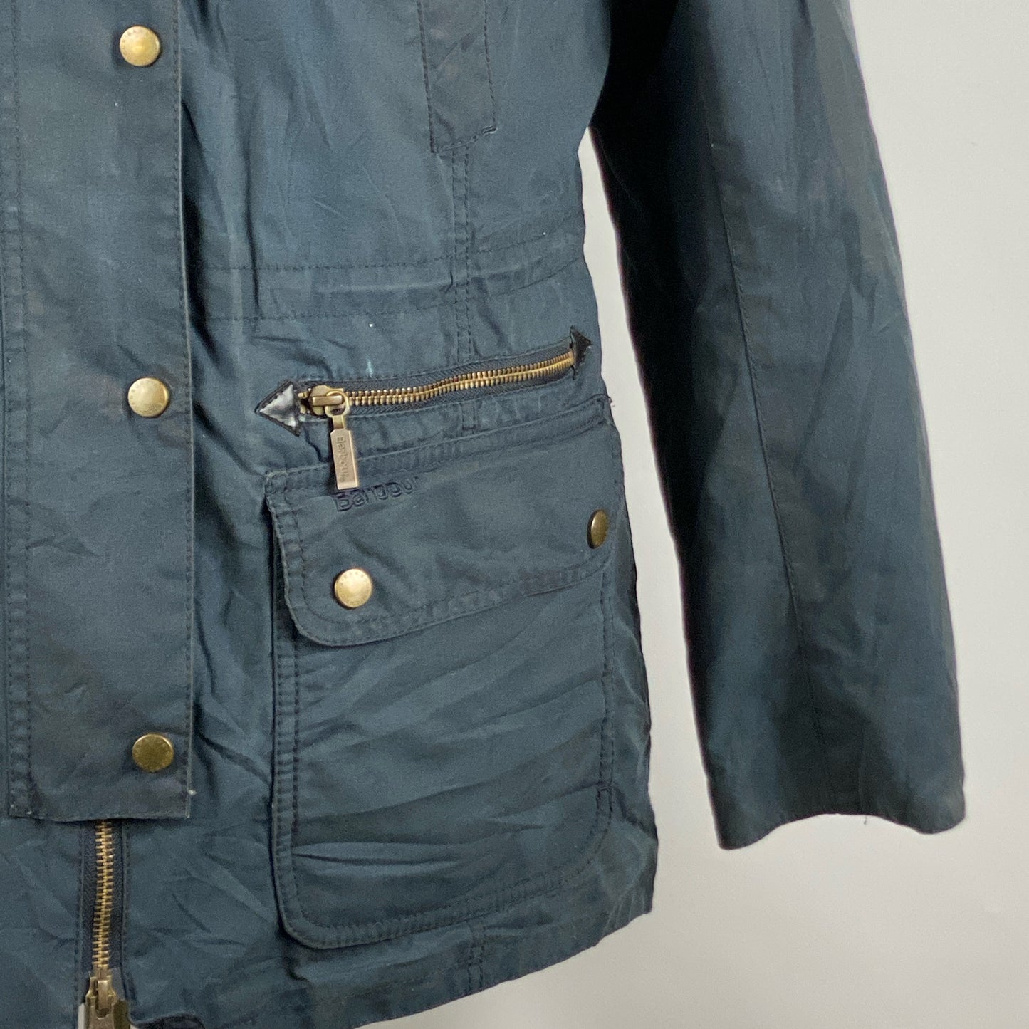 Giacca Barbour donna blu cerata e imbottita tg. 44 UK14 Medium Kelsall Navy Wax jacket