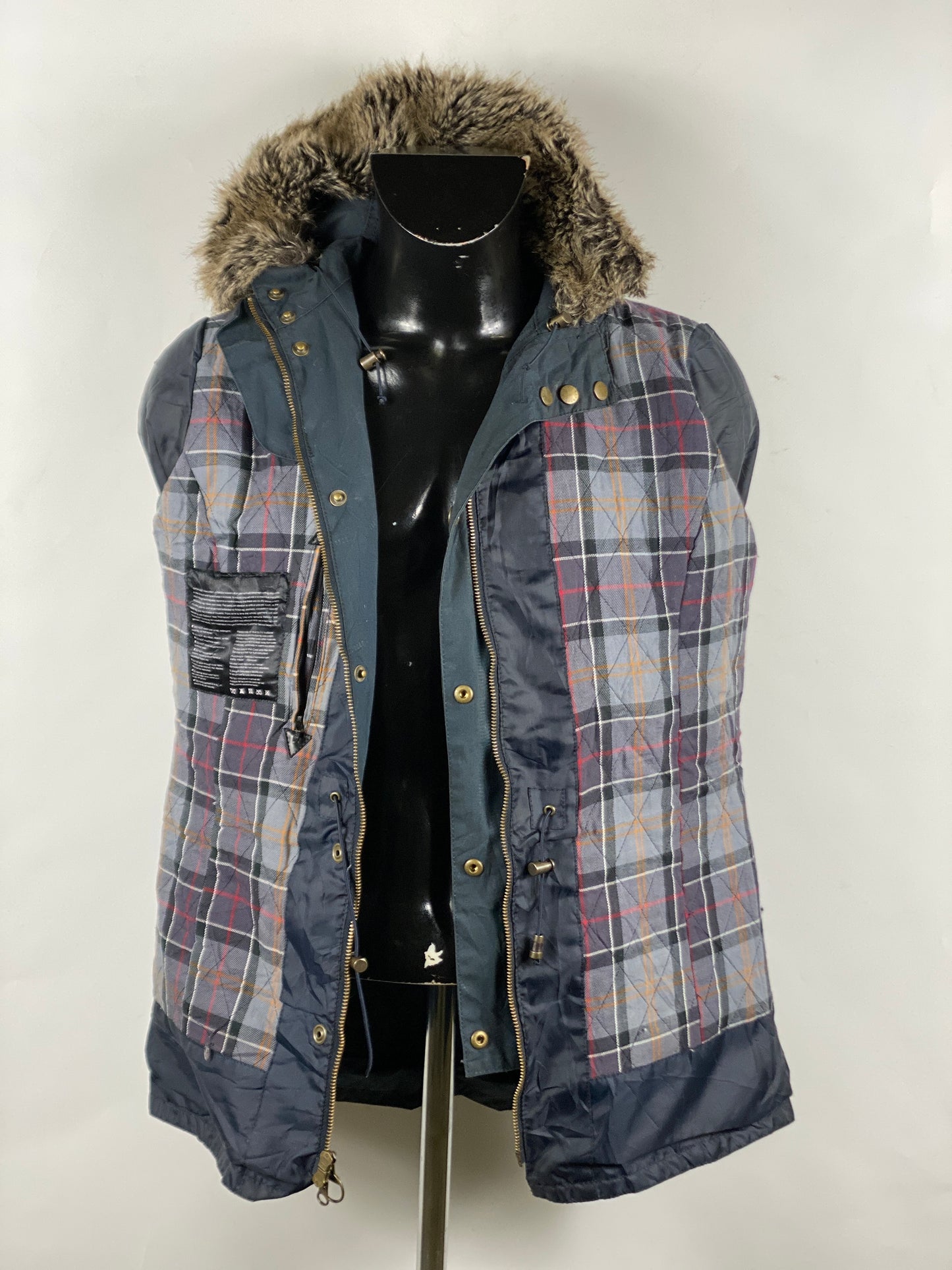 Giacca Barbour donna blu cerata e imbottita tg. 44 UK14 Medium Kelsall Navy Wax jacket