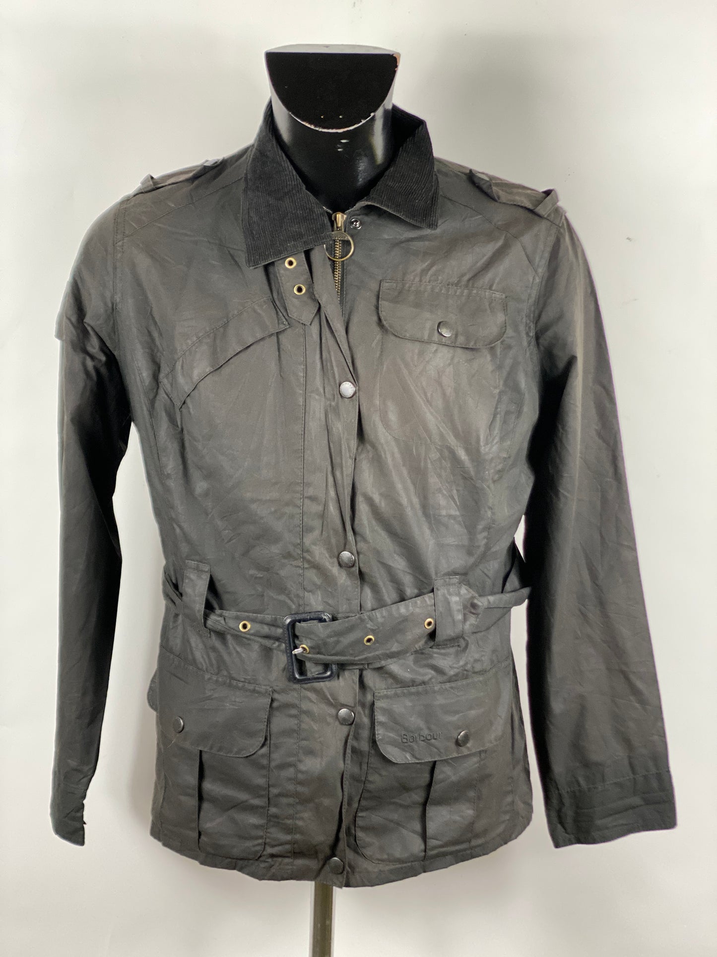 Giacca Barbour Nera Flyweight Wax Amelia Medium -Wax Black Jacket Uk14