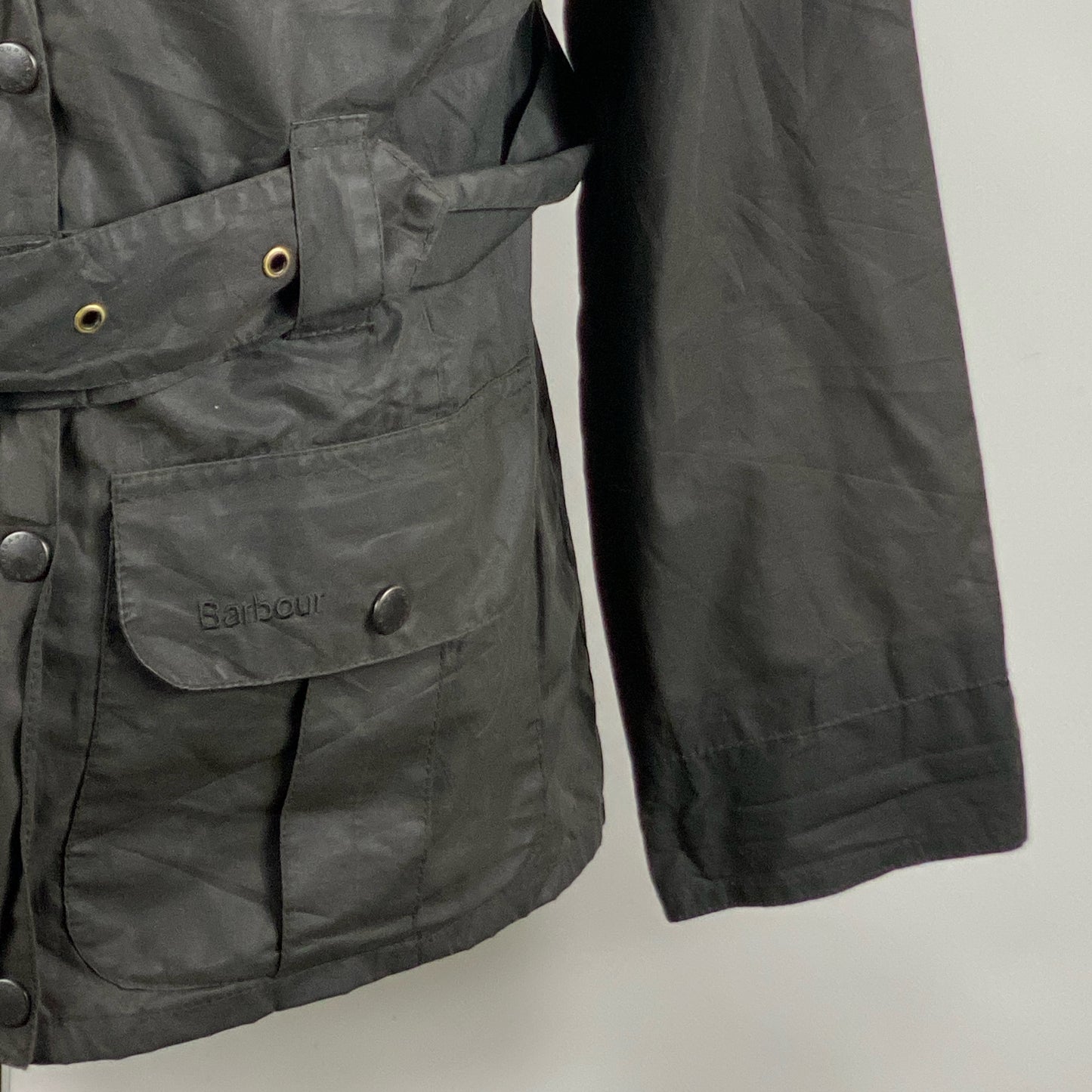 Giacca Barbour Nera Flyweight Wax Amelia Medium -Wax Black Jacket Uk14