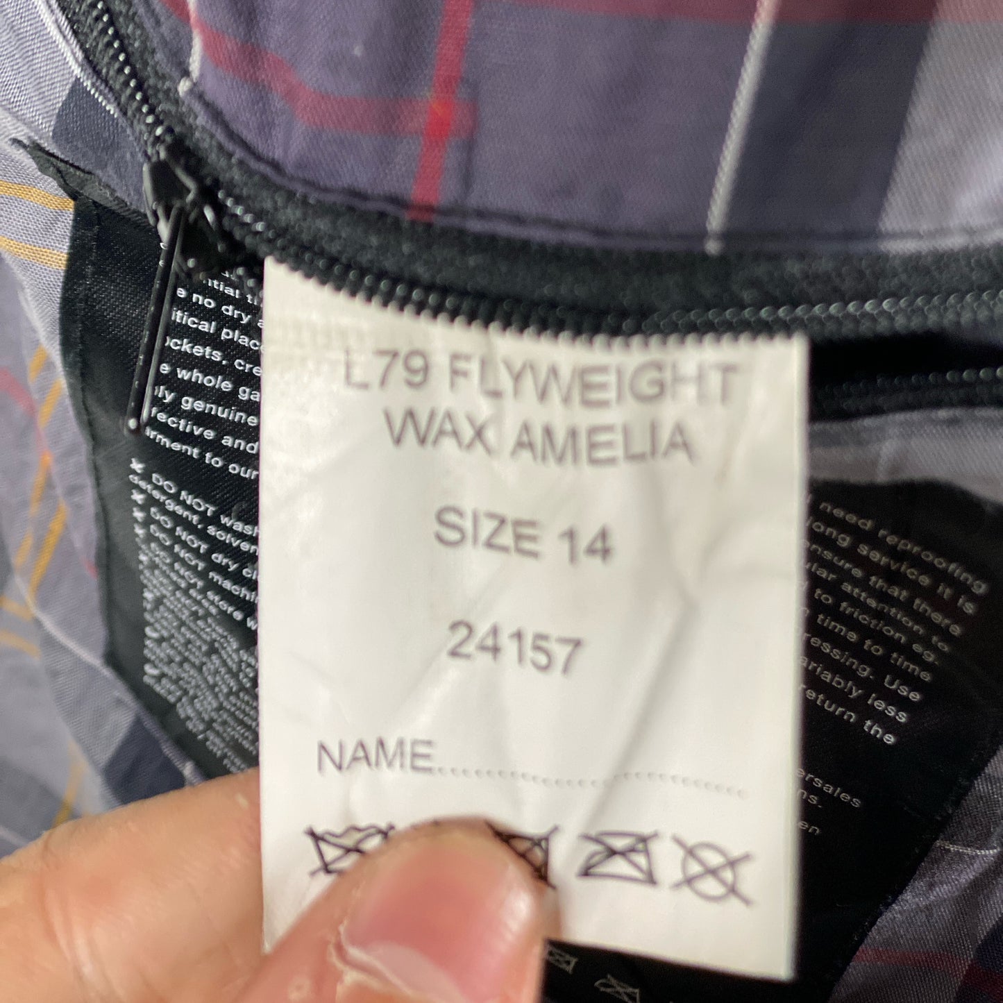 Giacca Barbour Nera Flyweight Wax Amelia Medium -Wax Black Jacket Uk14