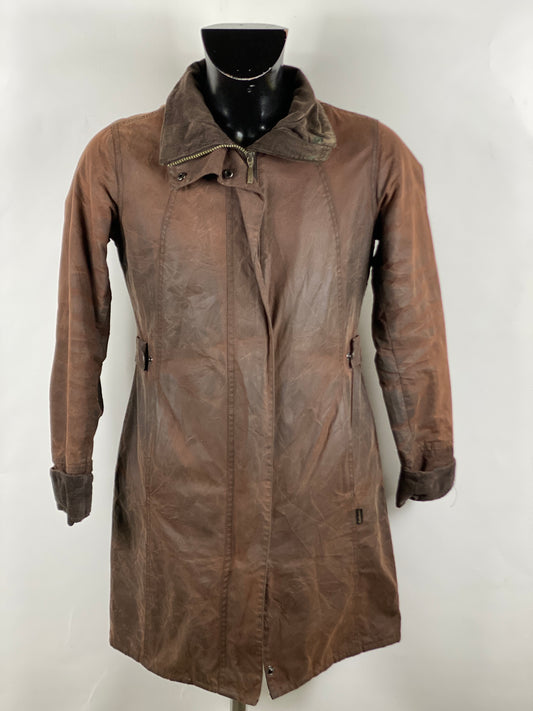 Barbour Giacca Donna Marrone cerata Small Uk10 Brown Lady Waxed Jacket Size S