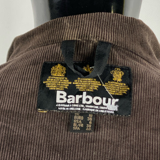 Barbour Giacca Donna Marrone cerata Small Uk10 Brown Lady Waxed Jacket Size S