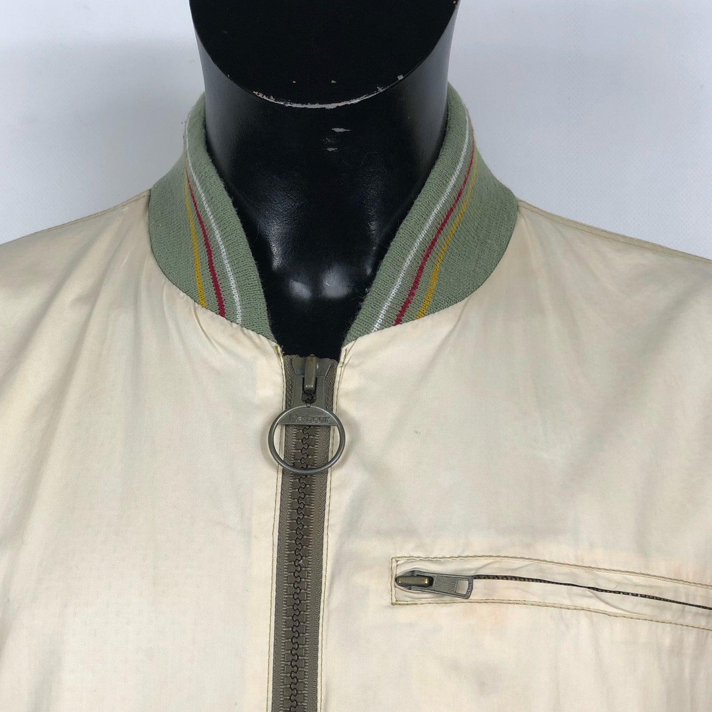 Bomber Barbour Beige giacca Medium traspirante - Light Beige Cotton Jacket Size M