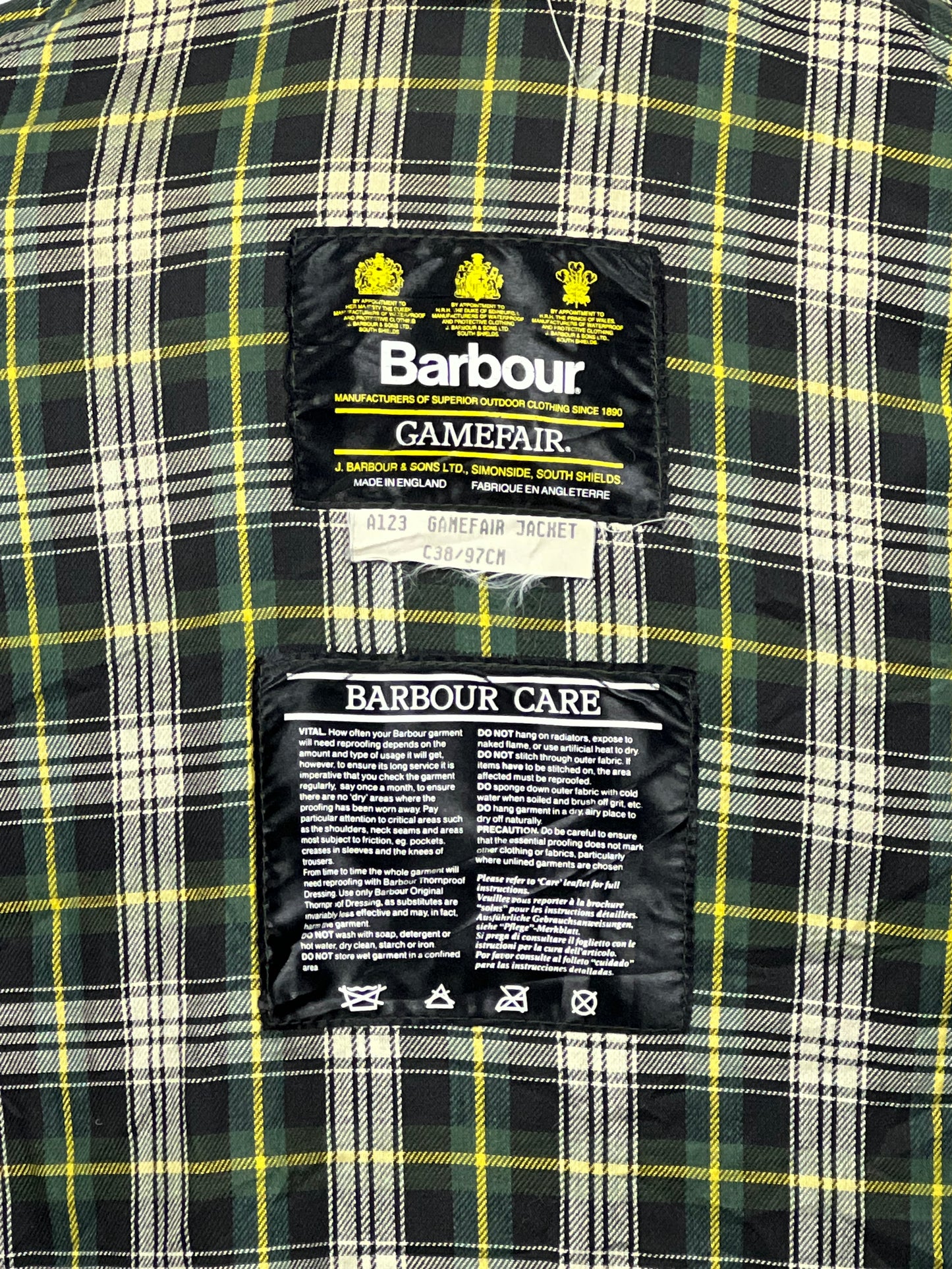Barbour Gamefair Verde C38/97 cm Green Wax Gamefair Jacket c38 Small