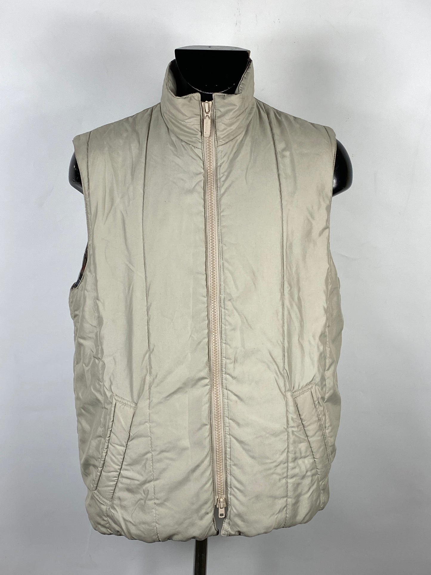 Barbour Gilet Unisex Ghiaccio Large  - Quilted Waistcoat Silver Size Large
