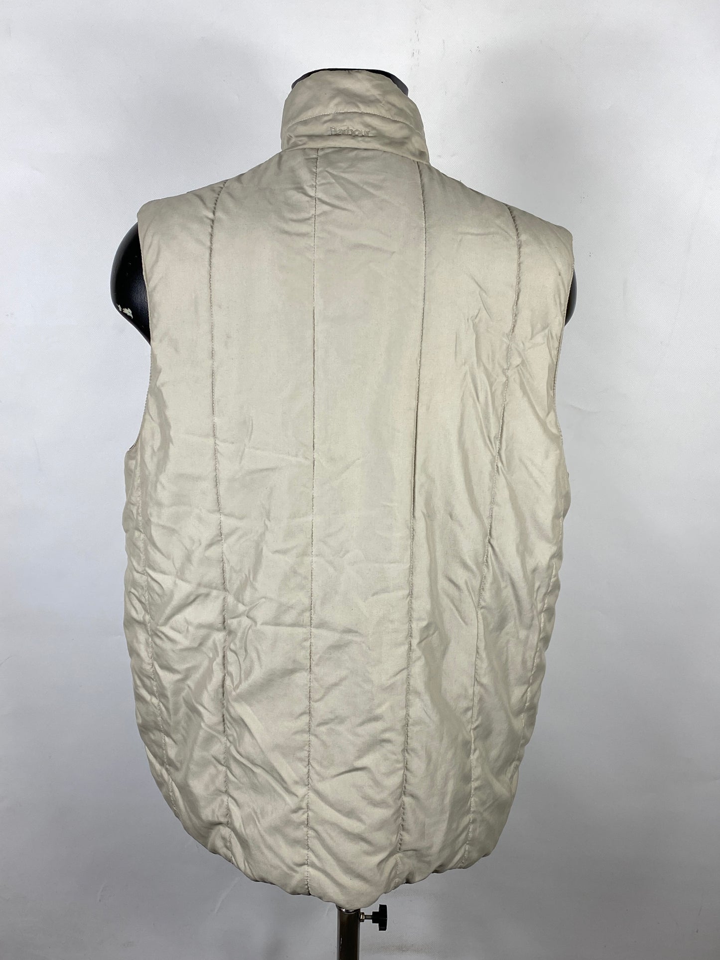 Barbour Gilet Unisex Ghiaccio Large  - Quilted Waistcoat Silver Size Large